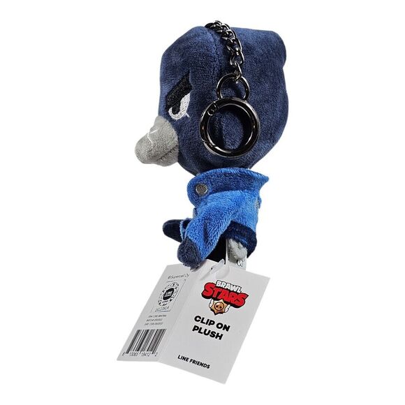 Brawl Stars X Line Friends CROW Clip On Plush Doll Bag Hanger Key Ring Chain NWT - Picture 2 of 6
